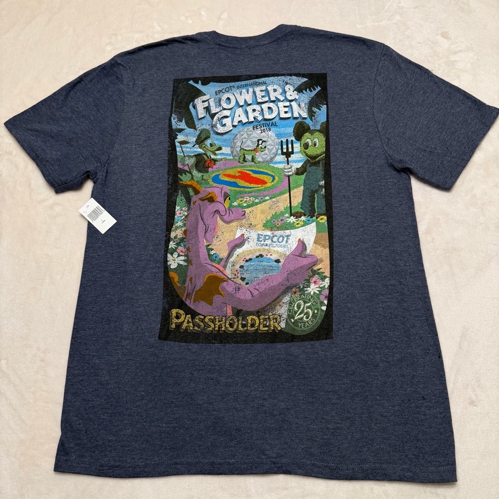 2018 Disney Parks Epcot Passholder Flower & Garden Festival Tee Unisex L NEW